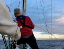 Tying Up the Mainsail After Wind Died Rounding Point Conception